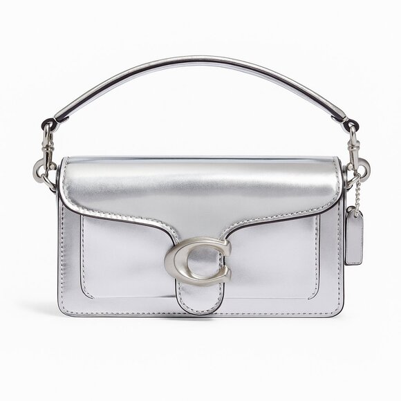 NWOT Authentic Coach Tabby Shoulder Bag 20 in Mirror Metallic Leather - Picture 1 of 11